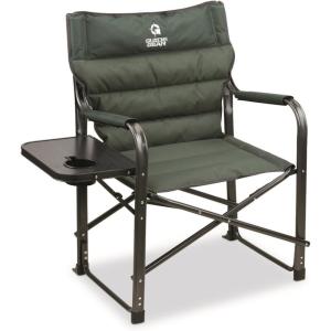 Guide Gear XL Comfort Padded Director’s Camp Chair; 400-lb. Capacity, for Camping, Fishing or by The Beach and Swimming Pool Green(Green)