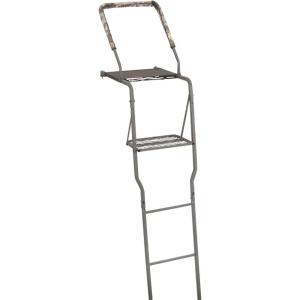 Guide Gear 15′ Hunting Ladder Tree Stand with Shooting Rail, Elevated Climbing Mesh Seat, Hunting Gear Equipment Accessories(Mossy Oak Country Roots)