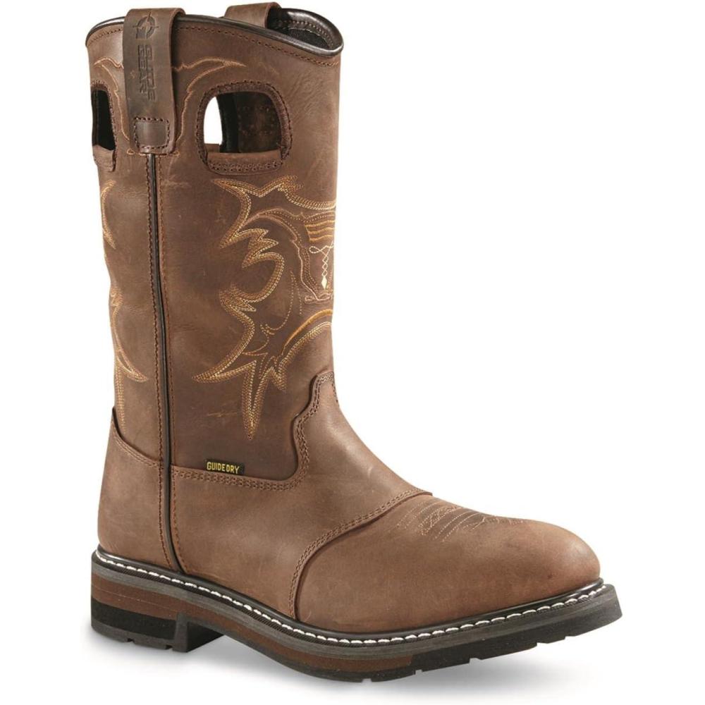 image:imageGuide Gear Bandit II Mens Concealed Carry Western Cowboy Rodeo Work Boots Leather Waterproof ShoesDistressed Brown