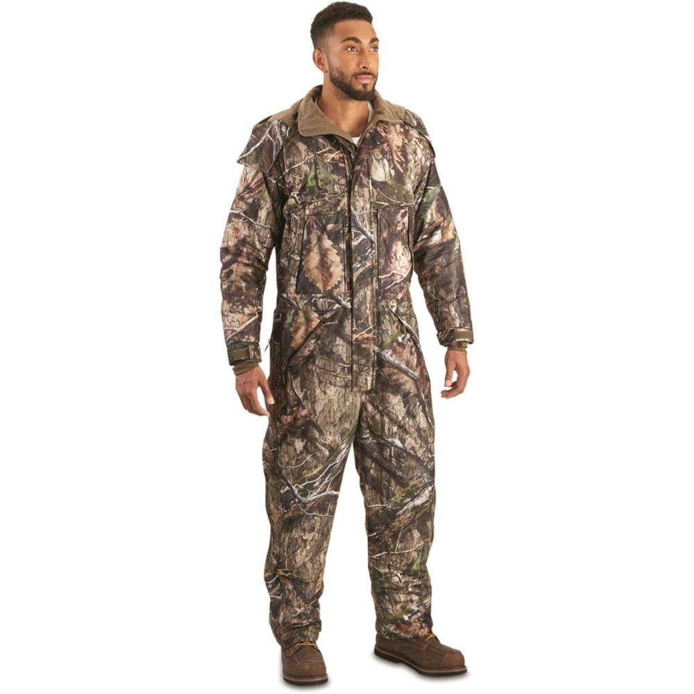 image:imageGuide Gear Mens Dry Waterproof Hunting Coveralls with Hood Insulated Camo Hunt OverallsMossy Oak Dna