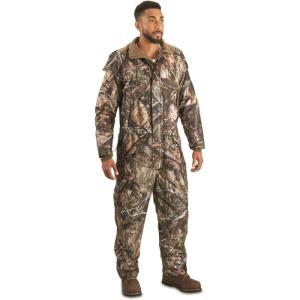 Guide Gear Men’s Dry Waterproof Hunting Coveralls with Hood, Insulated Camo Hunt Overalls(Mossy Oak Dna)
