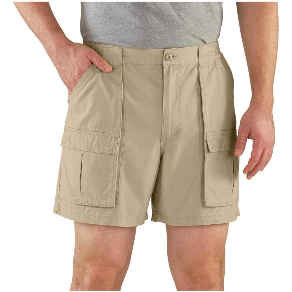 image:imageGuide Gear Cargo Shorts for Men Wakota  Casual and Cotton 6 Inch Inseam Shorts Khaki 32