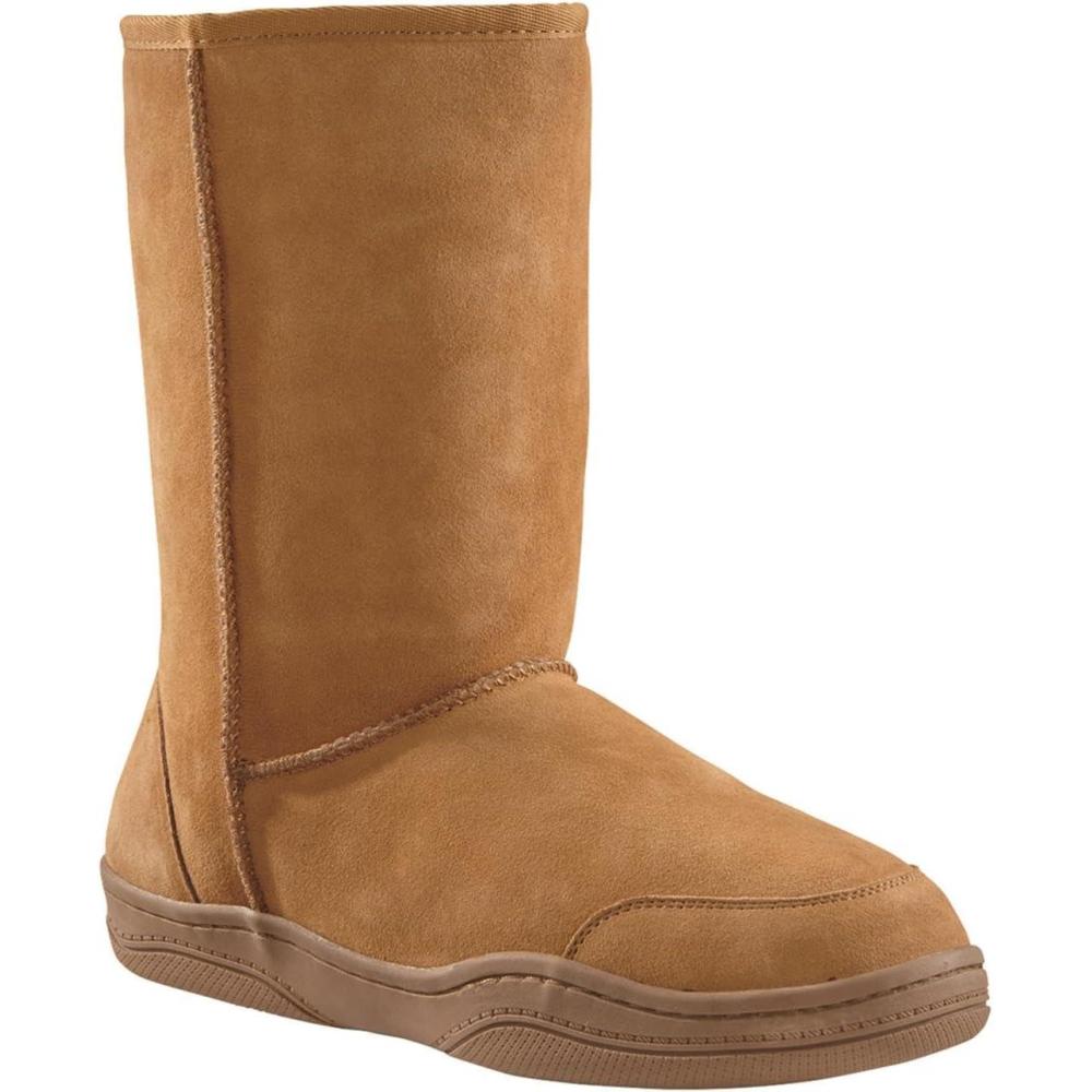 image:imageGuide Gear Mens 10 Suede Slipper Boots Fuzzy Indoor Comfort Booties Chestnut 9D Medium