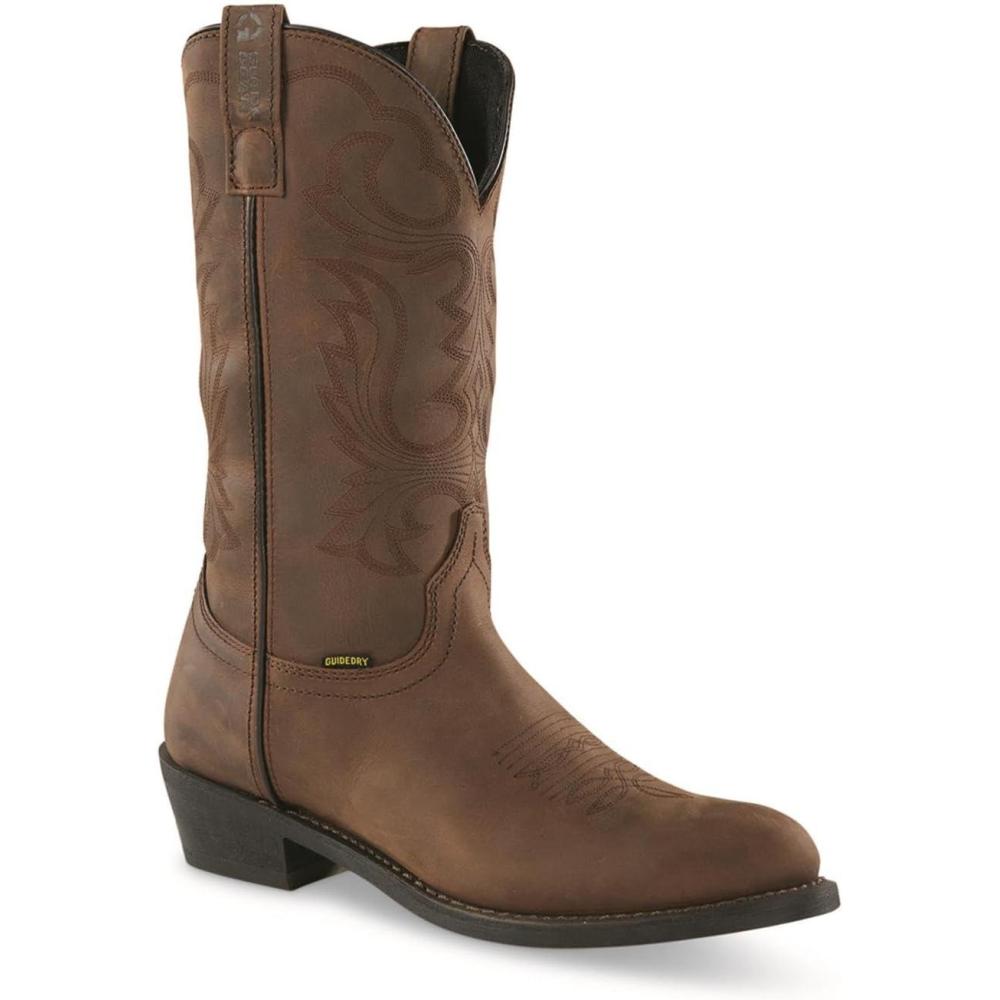 image:imageGuide Gear Mens 12 Western 20 Waterproof Boots Cowboy Rodeo Work Boots Leather Waterproof Footwear Distressed Brown 11D Medium