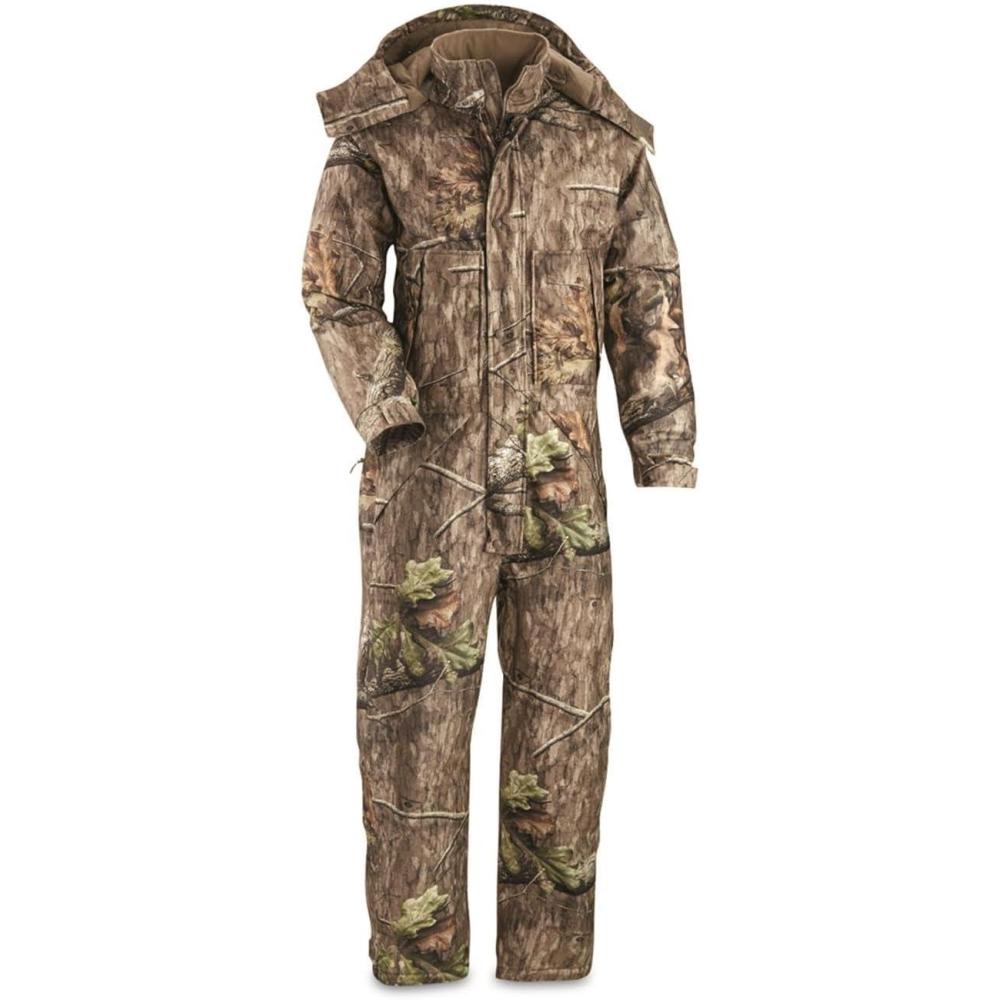image:imageGuide Gear Mens Dry Waterproof Hunting Coveralls with Hood Insulated Camo Hunt Overalls Mossy Oak Country Roots XL