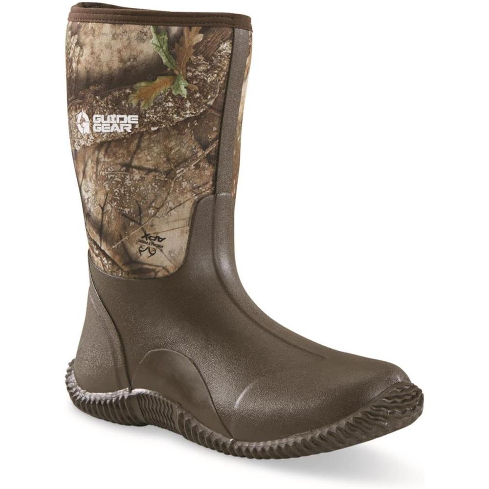 image:imageGuide Gear Mens Mid Camo Bogger Rubber Boots Waterproof Rain Hunting Shoes RT APX 10D Medium
