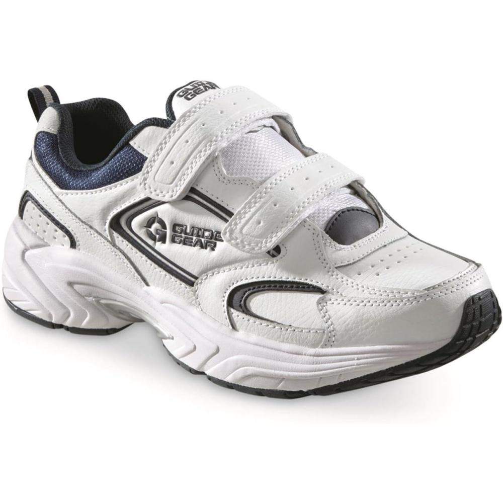 image:imageGuide Gear Walking Shoes for Men Hook and Loop Comfortable Shoes for Work Casual Working WhiteNavy 14 4E 2xExtraWide