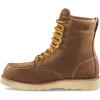 Guide Gear 8” Wedge Moc Toe Work Boots for Men, Leather Construction Mid-High Shoes, Moisture-Wicking Lining Brown 8.5D (Medium)