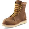Guide Gear 8” Wedge Moc Toe Work Boots for Men, Leather Construction Mid-High Shoes, Moisture-Wicking Lining Brown 8.5D (Medium)