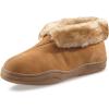 Guide Gear Men’s Bootie Slippers, Suede Soft Cushioned Bedroom House Shoes with Rubber Sole and Wool Blend Lining for Indoor Outdoor Use Chestnut 9D (Medium)