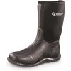 Guide Gear Men’s Mid-High Bogger Waterproof Rubber Hunting Work Rain Boots 12”, 5mm Neoprene Top Black 11D (Medium)