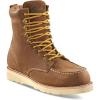 Guide Gear 8” Wedge Moc Toe Work Boots for Men, Leather Construction Mid-High Shoes, Moisture-Wicking Lining Brown 8.5D (Medium)