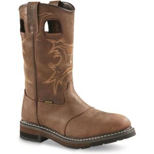 Guide Gear Bandit II Men’s Concealed Carry Western Cowboy Rodeo Work Boots Leather Waterproof Shoes Distressed Brown 9.5D (Medium)
