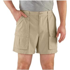 Guide Gear Cargo Shorts for Men Wakota – Casual and Cotton 6 Inch Inseam Shorts Khaki 32