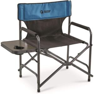 Guide Gear Director’s Camp Chair, Oversized, Portable, Folding, 500-lb. Capacity Blue/Black