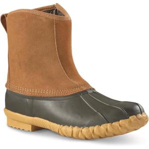 Guide Gear Men’s Side Zip Insulated Leather Duck Boots, Winter Boots for Men, Waterproof Rain Shoes, 400 Gram Tan 10D (Medium)
