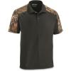 Guide Gear Men’s Camo Detail Polo Shirt; Outdoors Clothing for Hunting, Fishing, Hiking or Working Black/RT APX 2XL Tall