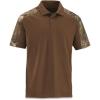 Guide Gear Men’s Camo Detail Polo Shirt; Outdoors Clothing for Hunting, Fishing, Hiking or Working Brown/RT APX 2XL