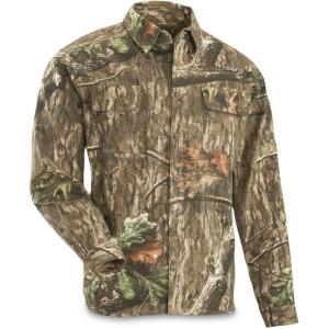 Guide Gear Camo Shirts for Men, Button Up Shirts Long Sleeve Camouflage for Hunting Mossy Oak Country Roots 2XL