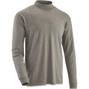 Guide Gear Mock Turtleneck Long-Sleeve Tee; Shirt for Working, Hunting or Casual Wear for Men Heather Gray 2XL Tall