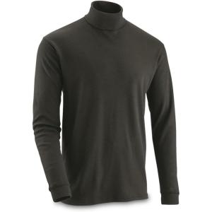 Guide Gear Turtleneck Long-Sleeve Tee; Shirt for Working, Hunting or Casual Wear for Men Black Large