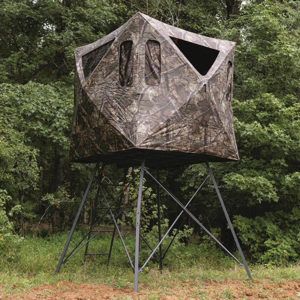 image:imageGuide Gear 6 Quad Pod Hunting Tower Blind 23 Man Stand Elevated Hunting Gear Equipment Accessories 6x6Realtree APX