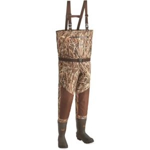 Guide Gear Men’s Breathable Hunting Chest Waders with Boots, Camo with 800-Gram Insulation, Stout Sizes