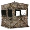 Guide Gear Field General 4-Star Hunting Ground Blind with Snow Support Pole, 1 Man Person Tent, Turkey, Duck, Deer Hunting Gear Equipment Accessories(Mossy Oak Country Roots)