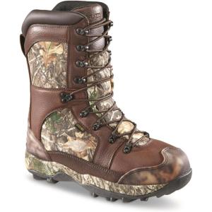 Guide Gear Leather Hunting Boots for Men Monolithic Extreme Waterproof Insulated, 2,400-gram Thinsulate Ultra