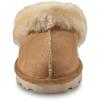 Guide Gear Double-Face Shearling Womens Scuff Slippers, Leather, Fur-Lined, Warm, Slip-On, Open Back Lounge Slide Shoes, Bedroom House Slippers, Indoor and Outdoor(Wicker)