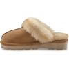 Guide Gear Double-Face Shearling Womens Scuff Slippers, Leather, Fur-Lined, Warm, Slip-On, Open Back Lounge Slide Shoes, Bedroom House Slippers, Indoor and Outdoor(Wicker)