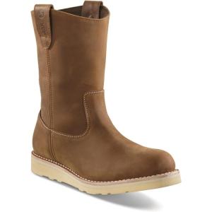 Guide Gear Wedge 10” Wellington Work Boots for Men, Mid-High, Leather Shoes, Moisture-Wicking Lining(Brown)