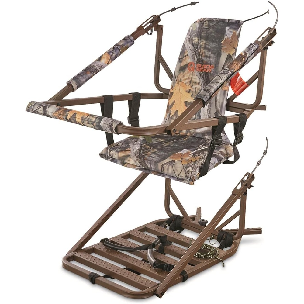 image:imageGuide Gear Deluxe XL Climber Tree Stand Chair for Hunting Cushion Seat Hunting Gear Equipment Accessories CamoCamo