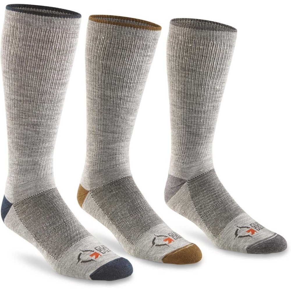 image:imageGuide Gear Lightweight Boot Socks Merino Wool Socks Hiking Socks 3 Pairs Gray Heather MEDIUM