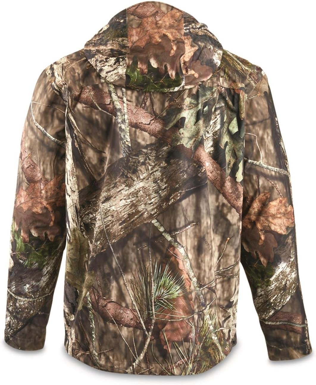 image:imageGuide Gear Mens Stretch Waterproof Rain Jacket with Hood Breathable Lightweight for Hunting OutdoorsMossy Oak Breakup Country