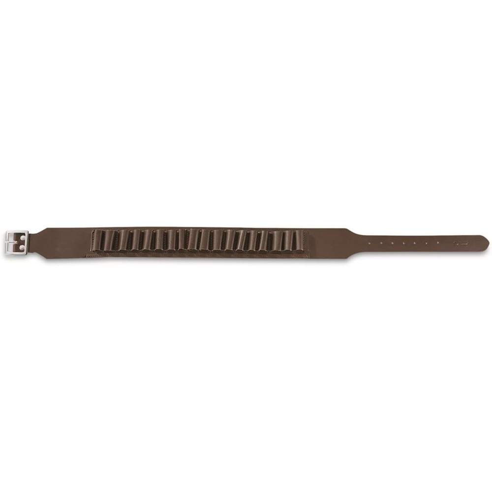 image:imageGuide Gear 18 Loop Cartridge Belt Slide for Men Leather WesternStyle 12GaugeDark Brown