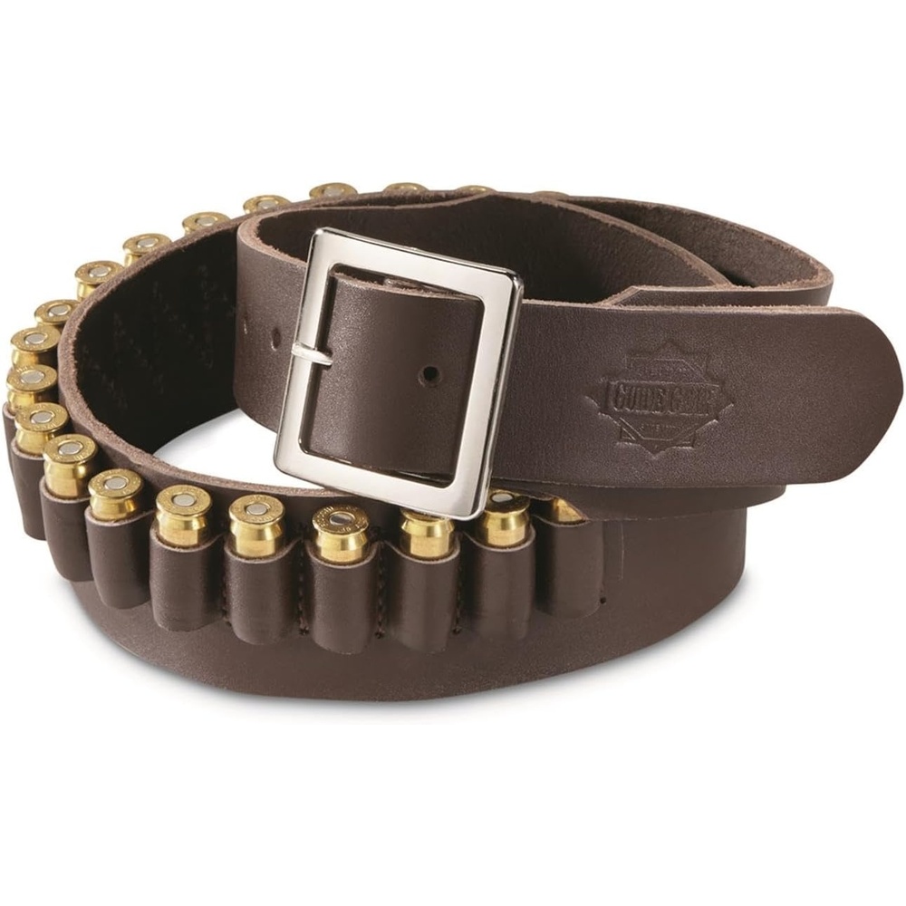 image:imageGuide Gear 20 Loop Cartridge Belt Slide for Men Leather WesternStyle 44 Magnum45 ACP Dark Brown 3XL